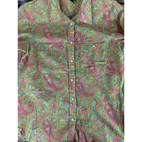 Ralph Lauren Womens Paisley Button Up Blouse Lightweight Multicolor Size Medium - Picture 8 of 8